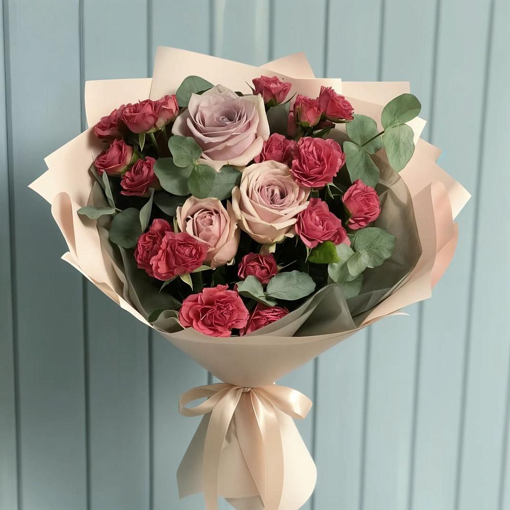 Букет цветов из: Гвоздики и Розы в Октябрьский Иркутской области