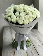 Букет 35 Белых роз в Октябрьский Иркутской области
