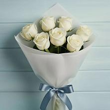 Букет 7 Белых роз Эдлесс Лав #REPLACE_PRED# Октябрьский Иркутской области