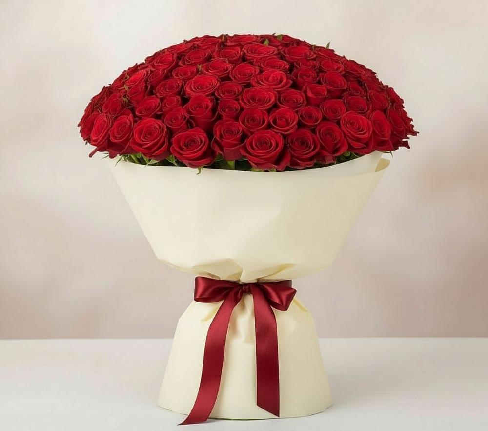 Букет 101 Красная роза Милано в Октябрьский Иркутской области