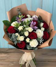 Букет цветов из:  Розы и Альстромерии в Октябрьский Иркутской области