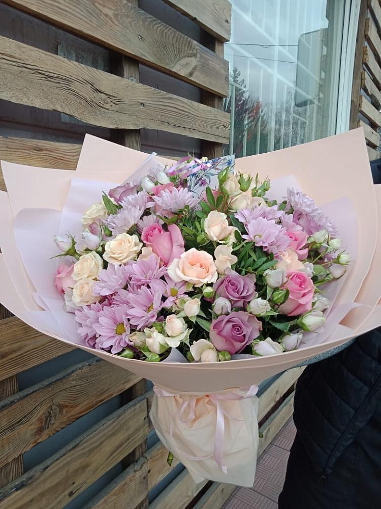 Букет цветов из: Розы и Хризантемы в Октябрьский Иркутской области