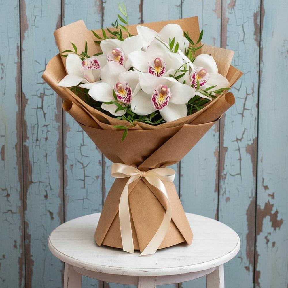 Букет цветов из: Орхидеи и Розы в Октябрьский Иркутской области