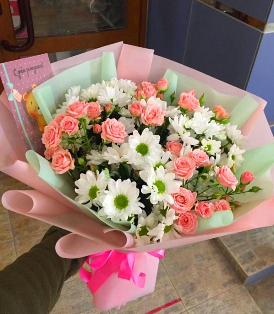 Букет цветов из: Розы и Хризантемы в Октябрьский Иркутской области