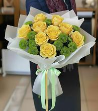 Букет цветов из:  Хризантемы и Розы в Октябрьский Иркутской области