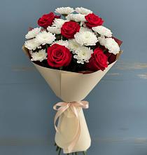 Букет цветов из:  Розы и Хризантемы в Октябрьский Иркутской области