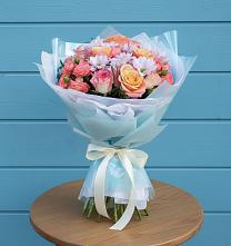 Букет цветов из:  Хризантемы и Розы в Октябрьский Иркутской области