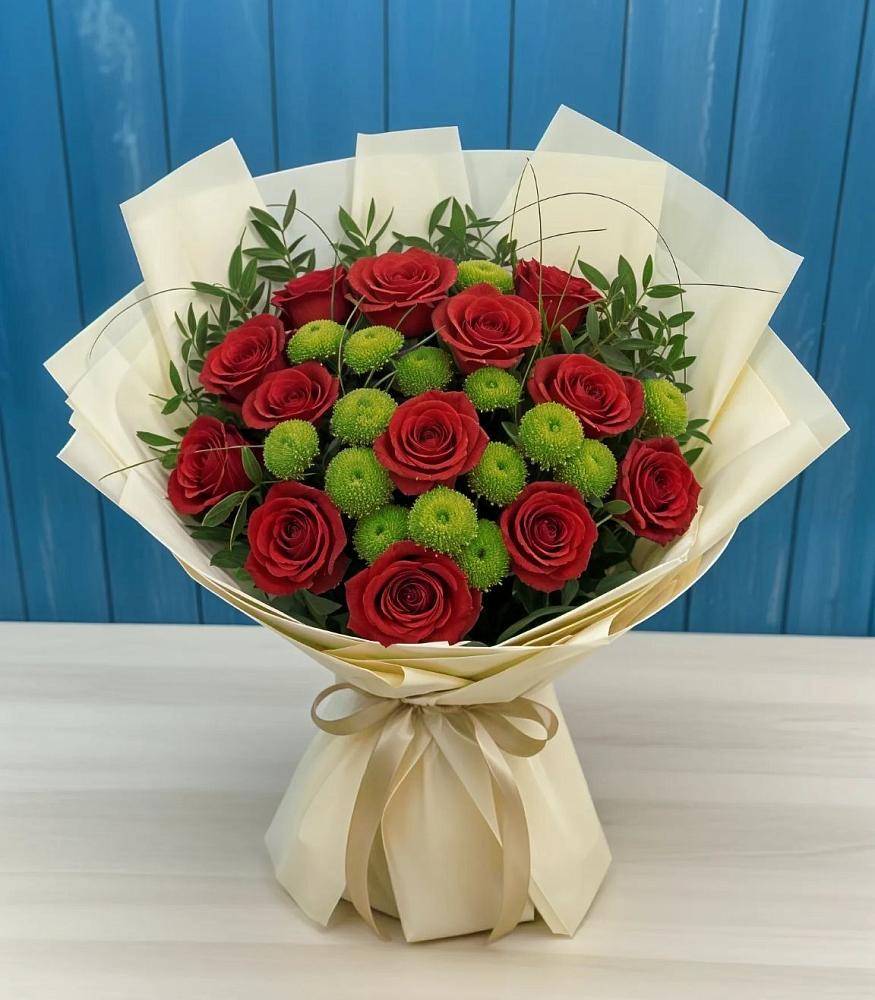 Букет цветов из: Розы и Хризантемы в Октябрьский Иркутской области